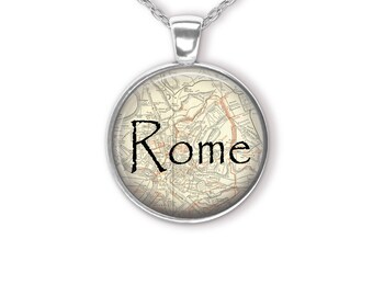 Rome Map Pendant Necklace