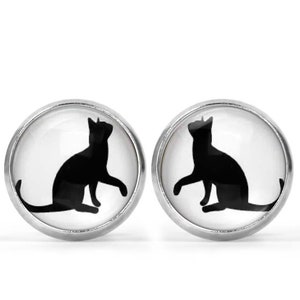 Cat Silhouette  Picture Earrings