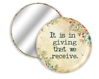 Giving Christmas quote Gift - Pocket Mirror