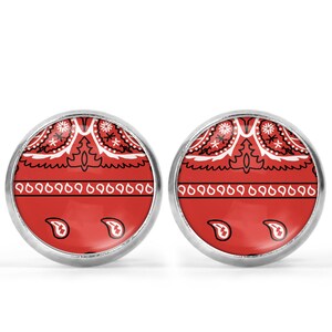 Red Handkerchief  Picture Earrings