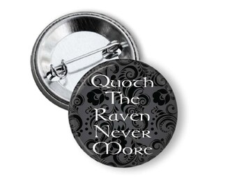 Quoth The Raven Nevermore Pinback Button