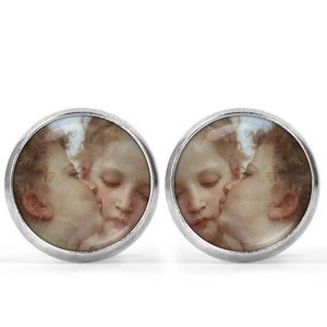 Kissing Cherub  Picture Earrings