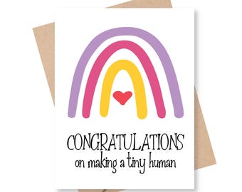 New Baby Card, Congrats Parents, Greetings, Mother's Day, Father's Day