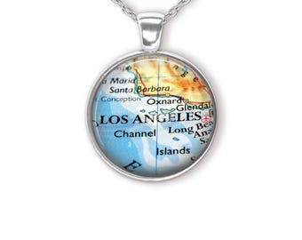 Los Angeles Map Pendant Necklace