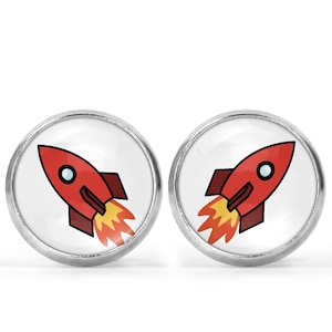 Rocket Ship Picture Earrings