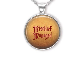 Mischief Managed Wizard Pendant Necklace