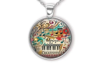 Musical Notes Piano Creativity Pendant Necklace