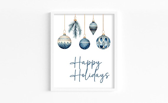 INSTANT DOWNLOAD Happy Holidays Wall Art Print