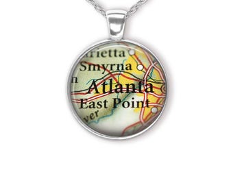 Atlanta Map Pendant Necklace
