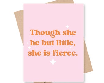 Jane Austen Quote Card, Little But Fierce, Motivational
