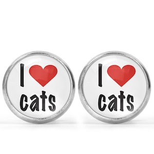 I love Cats  Picture Earrings