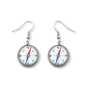 Compass Picture Earrings