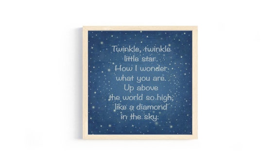 INSTANT DOWNLOAD Twinkle Little Star Wall Art Print for Nursery/Baby Room