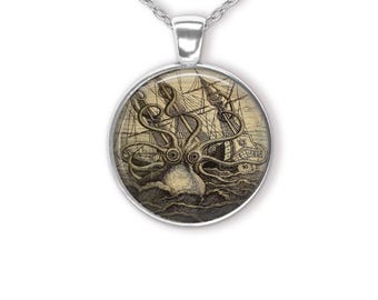 The Kracken Art Pendant Necklace