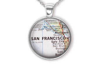 San Francisco  Map Pendant Necklace