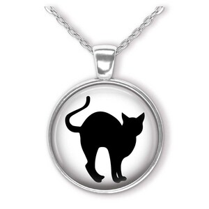 Black Scaredy Cat Picture Earrings