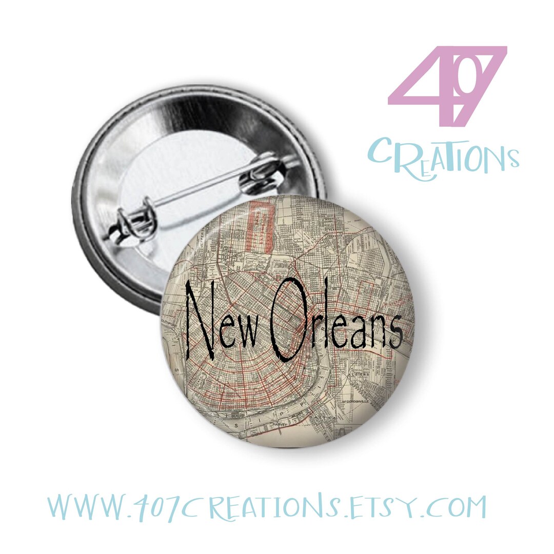 Map Pin Button Police New Orleans Map Pin Button - Etsy