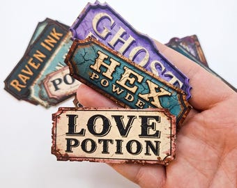 Potion Bottle Craft Labels (3" Non-Adhesive) /Scrapbooking/Card making/Party Supplies