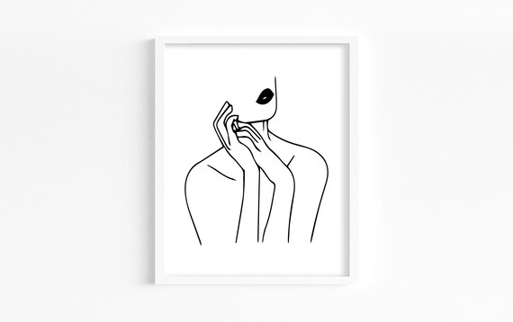 INSTANT DOWNLOAD Art Print - Female Line Drawing