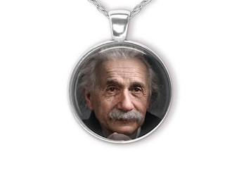 Albert Einstein Portrait Pendant Necklace