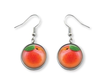 Sweet Peach Fruit Pendant Earrings