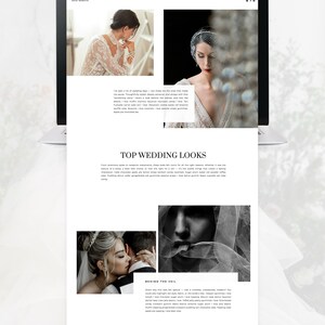 Top Wedding Looks Showit Add-On, Showit Template, Showit Templates, Elegant Template Design, Modern Website Template, Showit Website
