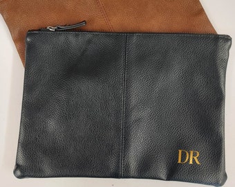 Personalised Mens Wash Bag | Fathers Day Gift | Monogram Gift for Dad | Leather Look Bag | Overnight Toiletries Bag