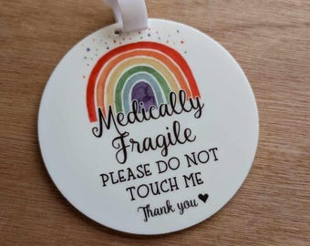 Etiqueta de cochecito "Frágil por motivos médicos" / Etiqueta de silla de coche "No tocar" / Cartel para cochecito de bebé o niño pequeño / Regalo para prematuros