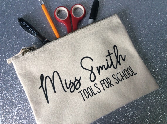 Teacher Pencil Pouch, Personalized Teacher Gifts, Teacher School