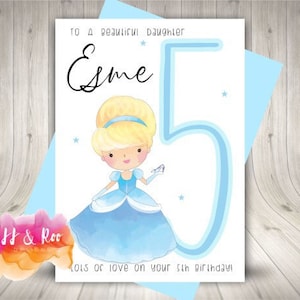 Personalised Fairytale Princess Cinderella Birthday Card | Daughter Granddaughter Niece | Any Age