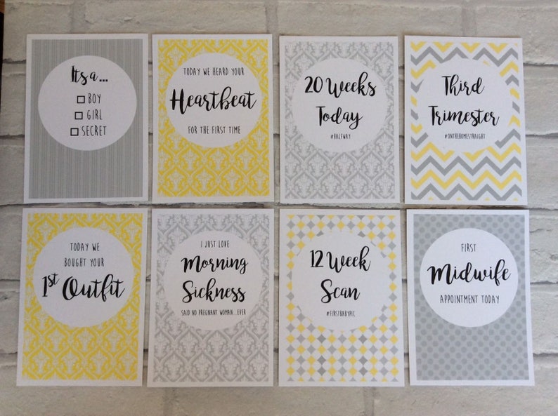 Pregnancy Journey Milestone Cards Funny Alternative Photo Etsy