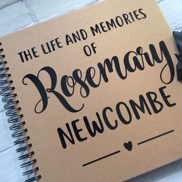 Personalised Memory Book, Memorial Guest Book, Remembrance Book, Book of Condolence