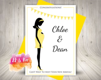 Personalised Pregnancy Congratulations Card, Baby Shower, Mum to Be, Unisex