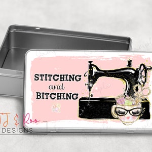 Personalised Sewing Tin | Stitching & Bitching | Storage Tin | Mothers Day Gift | Gifts for Her | Sewing Box