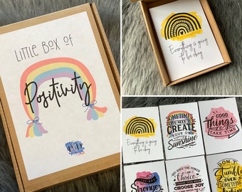 Little Box of Positivity Postcards | Letterbox Gift | Hug in a Box | Self Care Package | Happy Post | Mental Health Awareness | Affirmations