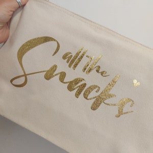 Personalised Snack Bag | All The Snacks | Accessory Pouch | Gift for Mum | Accessory Zip Pouch | Family Days Out | Snack Organiser Pouch