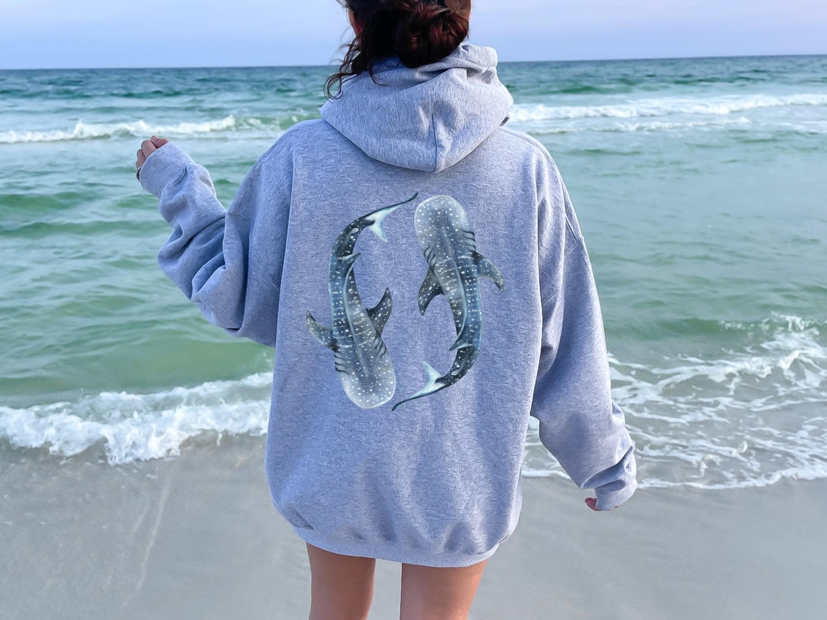 Whale Shark Graphic Hoodie | Ocean Inspired Beach Sweatshirt 