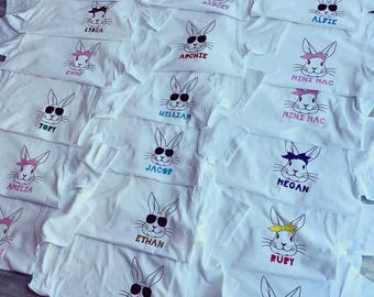 Camiseta de Pascua personalizada / Camiseta infantil de conejito de Pascua / Regalo familiar de Pascua a juego / Camisetas para niños pequeños