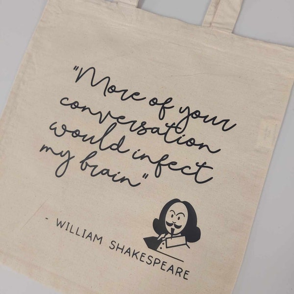 Shakespeare Quote Tote Bag | Book Lover Gift | Literary Quotes | Reusable Shopping Bag | Bookish Gift | Shakespeare Insults | Coriolanus