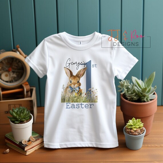 Personalised 1st Easter T-Shirt or Baby Vest | Personalised Easter Woodland Bunny Top | Boys or Girls | Easter Gift