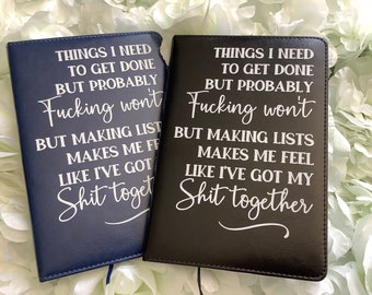 Things I Need To Get Done But F*cking Won't Notebook | Sweary To Do List Pad | Funny Adult Humour Notebook | Profanity Notepad Gift