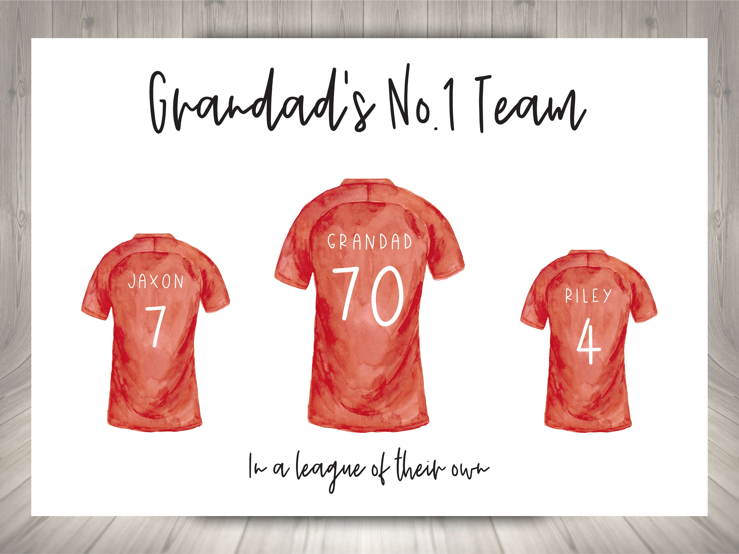 Personalised A4 Family Football Team Shirt Print Daddy Etsy UK
