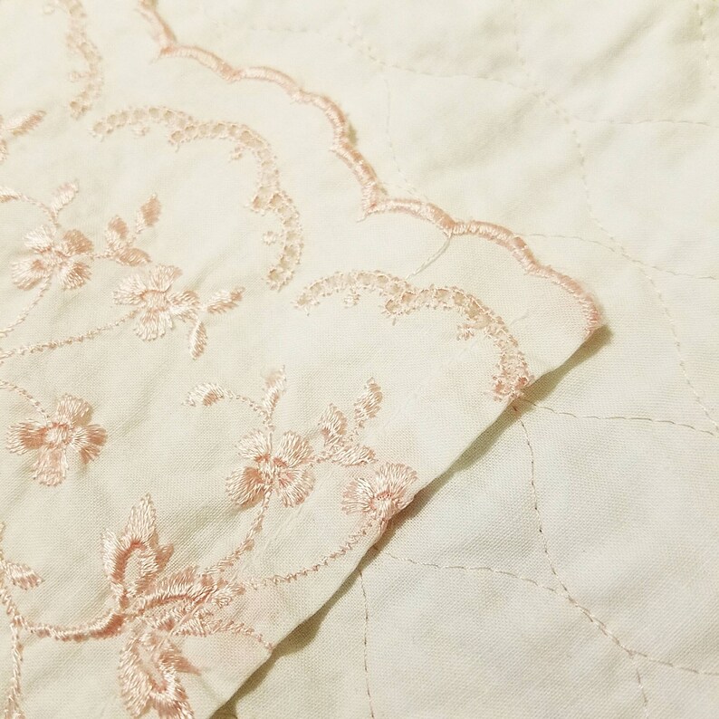 Cafe Curtains 2 Pcs Vintage White Pink Embroidery Etsy