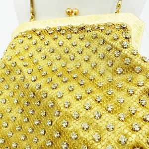 Gold Vintage Purse | Golden Girl Purse | Encrusted with Rhinestones | Clutch or Chain