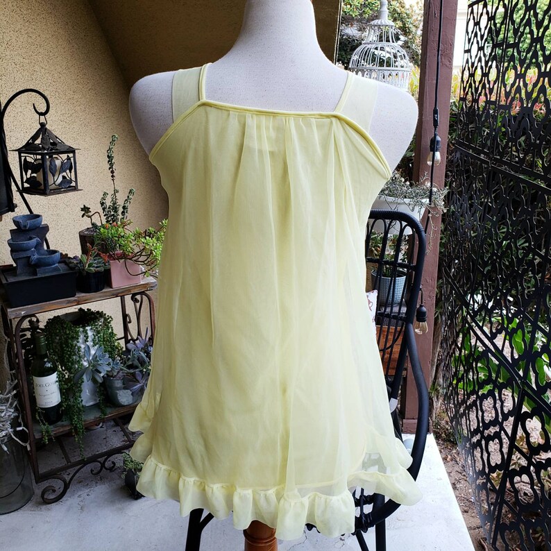 Vintage Baby Doll Top 1960s Lingerie Canary Yellow Nighty Etsy