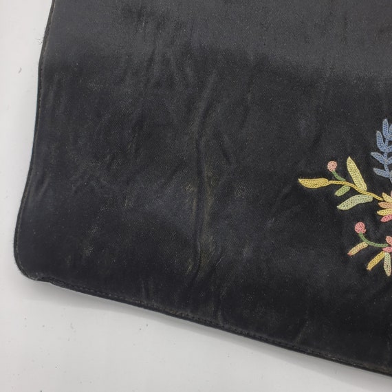 Vintage Clutch Black Handbag by Koret Tresor Flor… - image 8