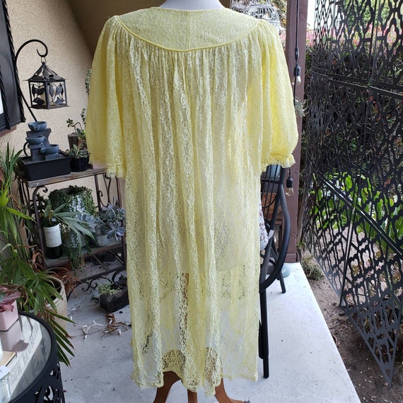 Vintage Lingerie Yellow Lace Tie-Up Lounging Peig… - image 4