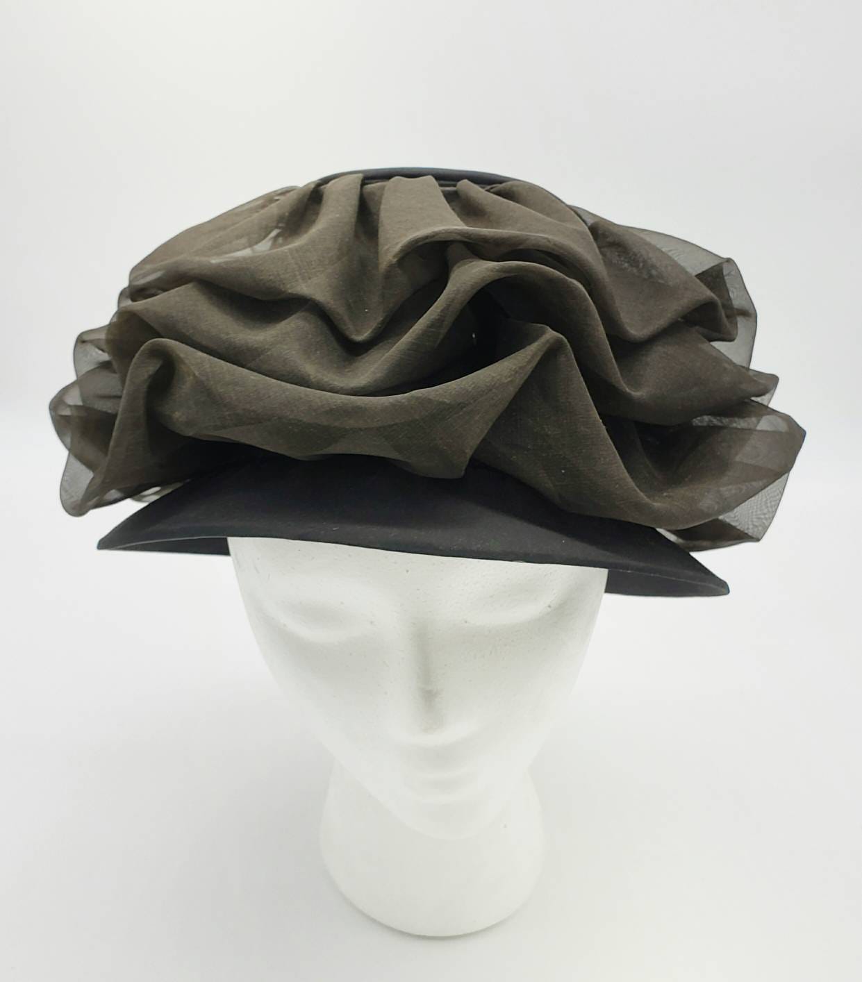 Vintage Mushroom Hat Black Layered 