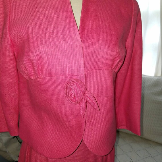 Hot Pink Linen Suit | Skirt & Jacket - image 2