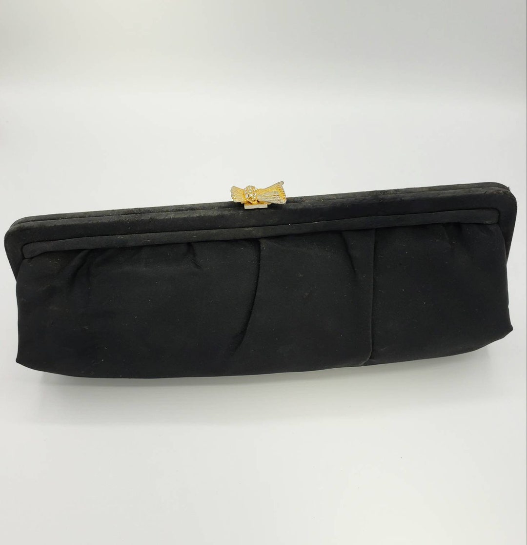 Vintage Clutch Classic 1950s Clutch Purse Black With - Etsy